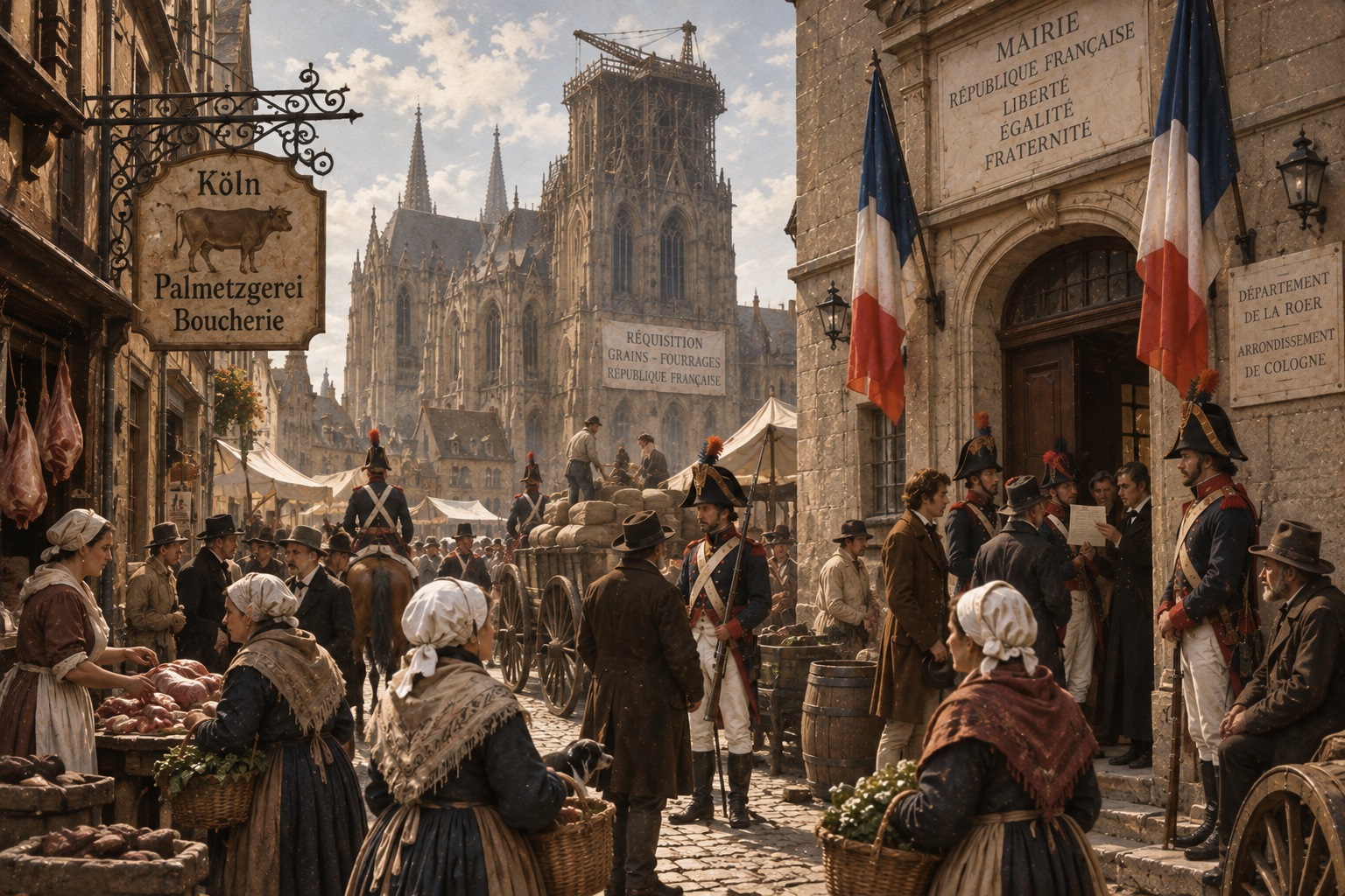 Historisierende Darstellung Kölns unter französischer Herrschaft um 1800